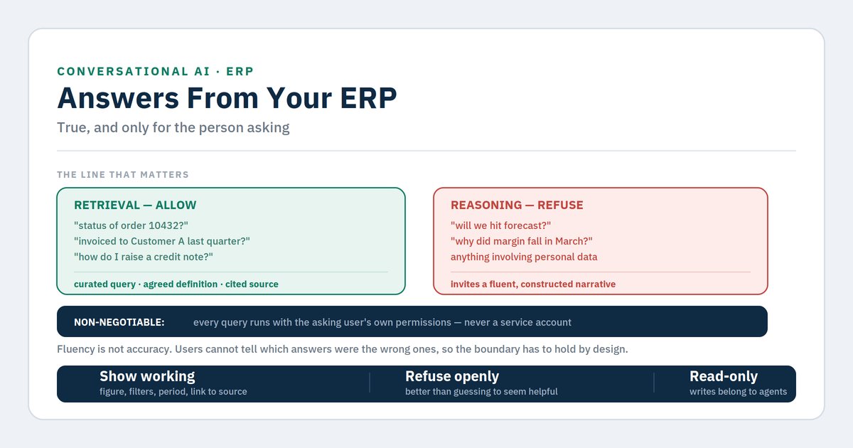 Internal chatbots for ERP data: grounding conversational AI